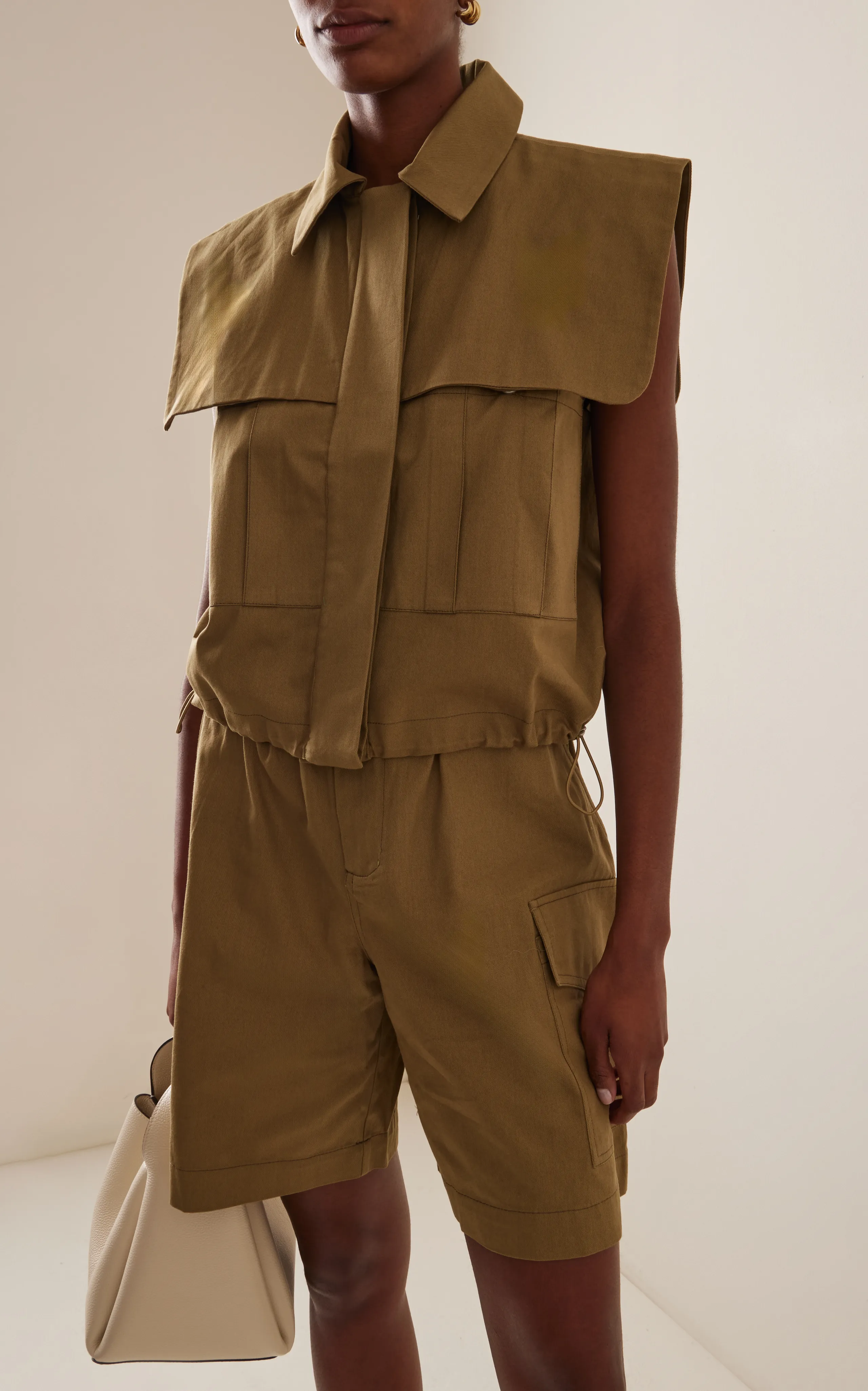 Sea Karina Cropped Cotton Utility Vest