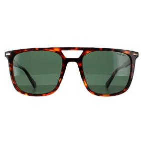 Sunglasses | Rectangle Dark Havana Green Polarized Sunglasses | Polaroid