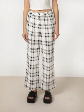 Tartan Wide Leg Flared Trousers