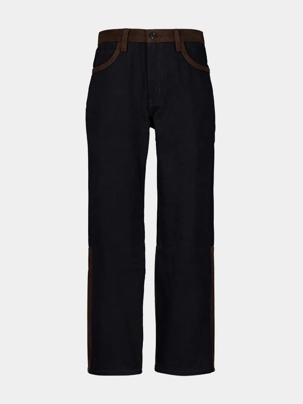 The Equestrian Straight-Leg Suede Trousers