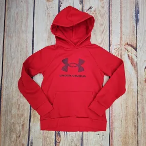 UA BOYS RIVAL FLEECE  BL HOODIE RED 1380887