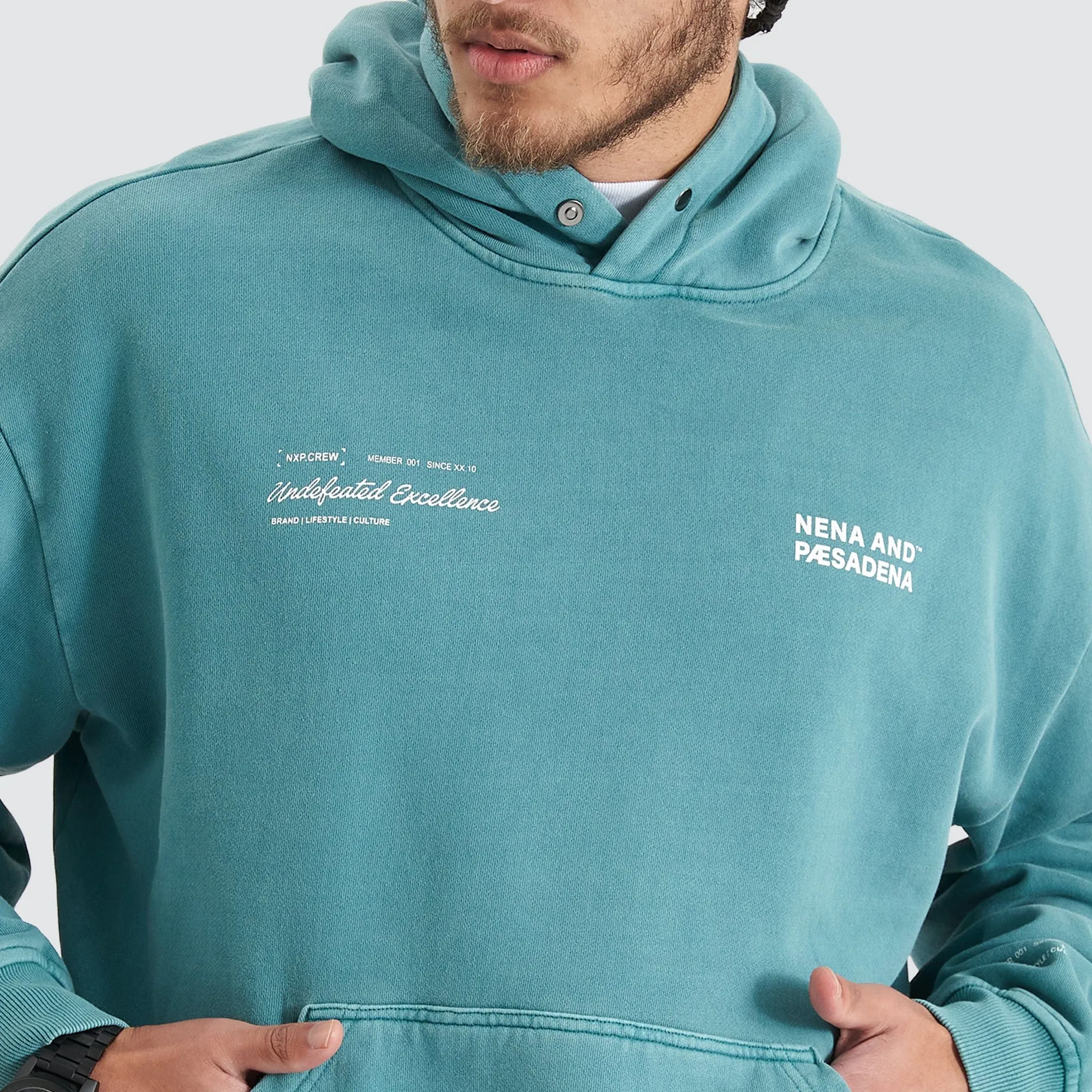 Umpire Heavy Box Fit Hoodie Pigment Teal