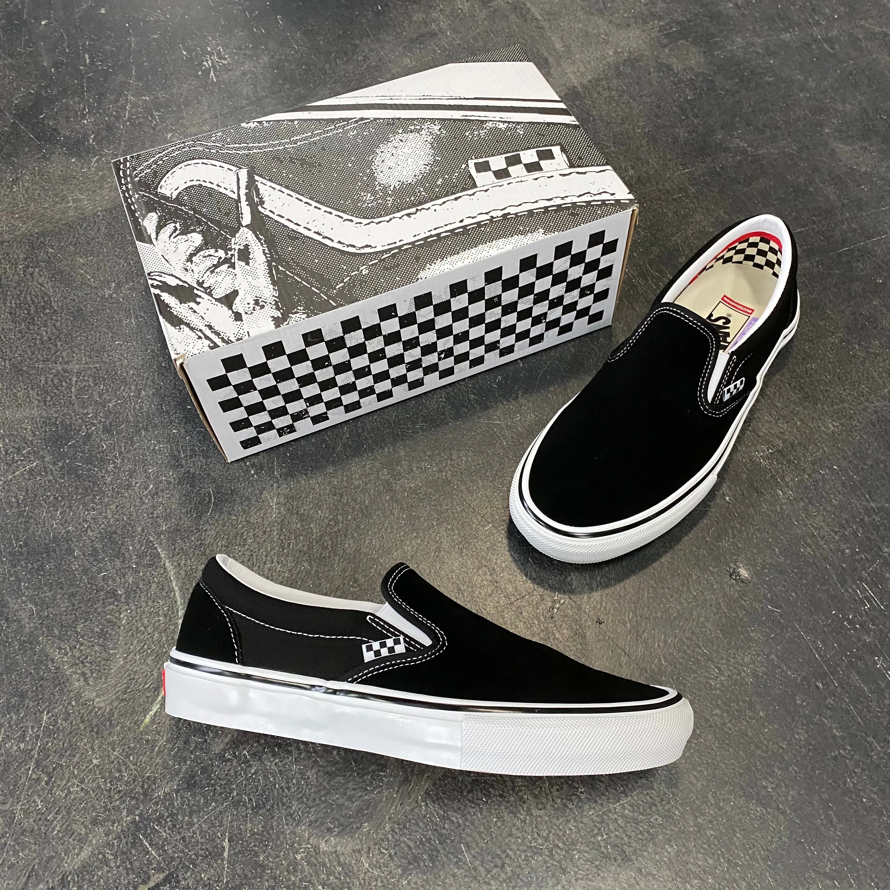 Vans Skate Slip On Black/White SALE